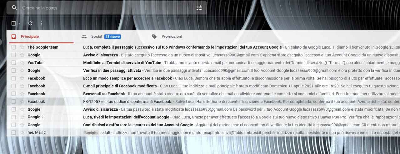 Cambiare tema e colori di Gmail: STEP 1 - Impostazioni
