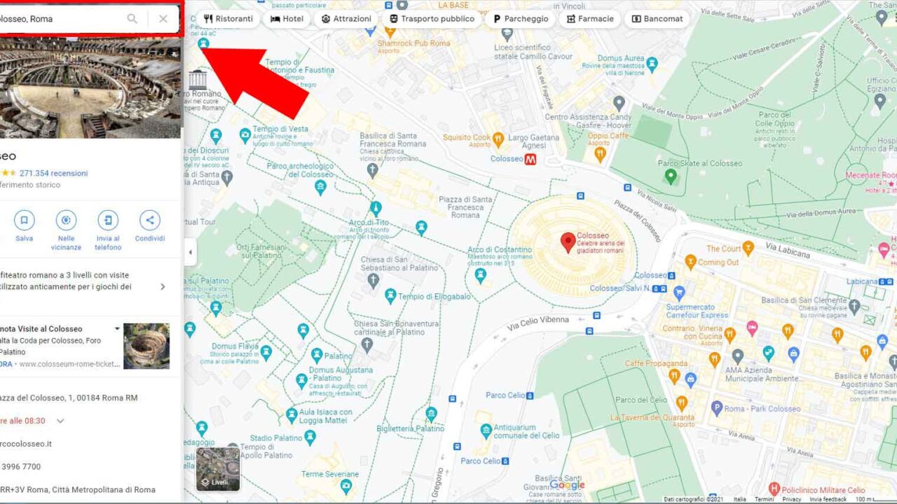 Come misurare la distanza con Google Maps - STEP 2 - Scegli una località