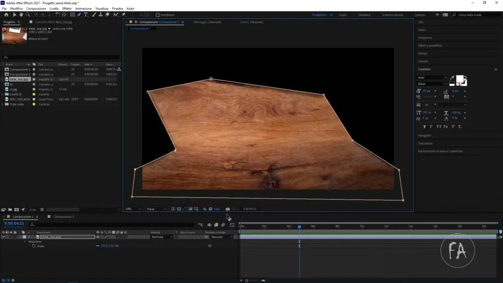 Creare la trasparenza in After Effects usando le mashcere Creare la trasparenza in After Effects usando le mashcere