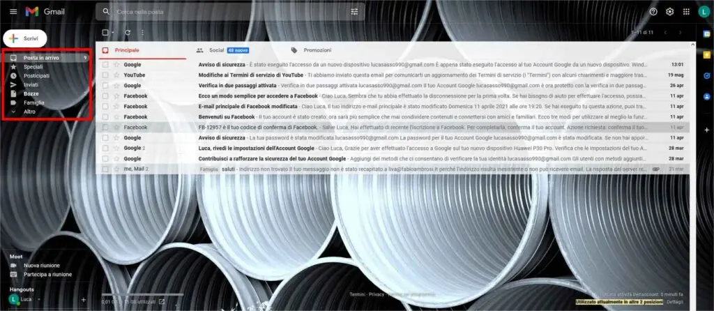 Filtrare posta in Gmail: le cartelle / etichette