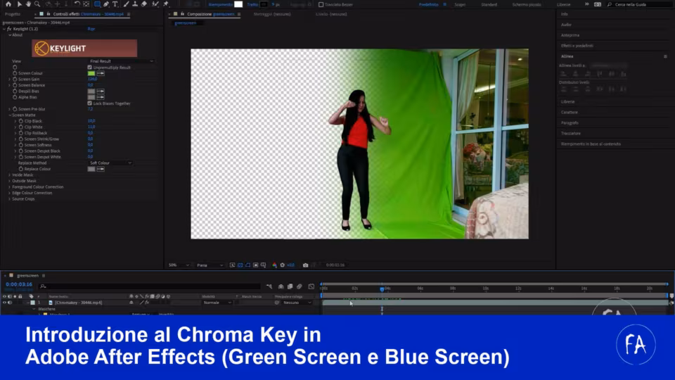 Come usare il chroma key in After Effects