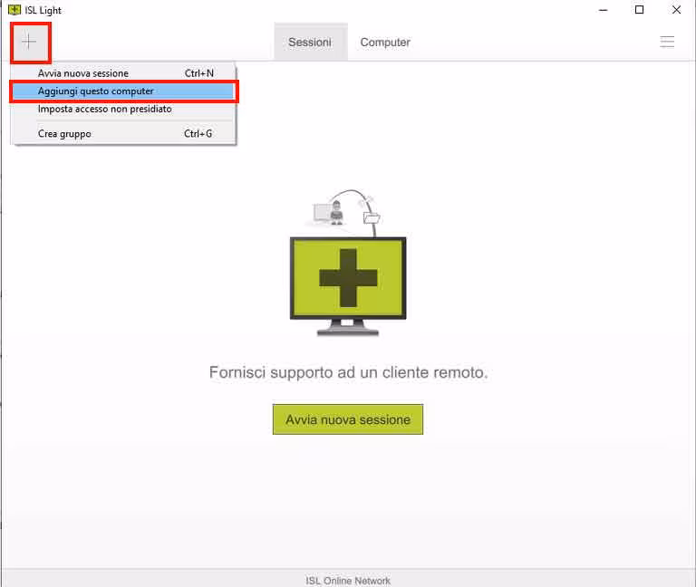 ISL Light: aggiungi questo computer