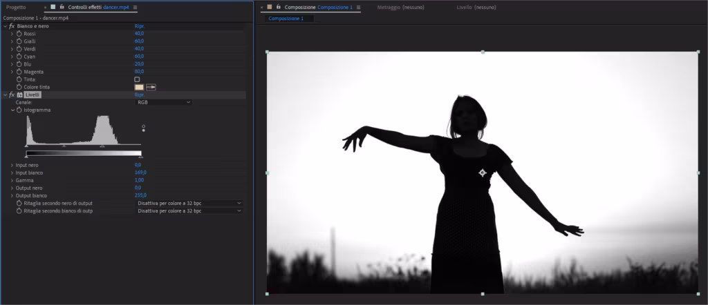 Mascherino luminanza in After Effects per generare trasparenza Mascherino luminanza in After Effects per generare trasparenza