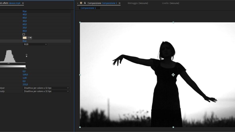 Mascherino luminanza in After Effects per generare trasparenza