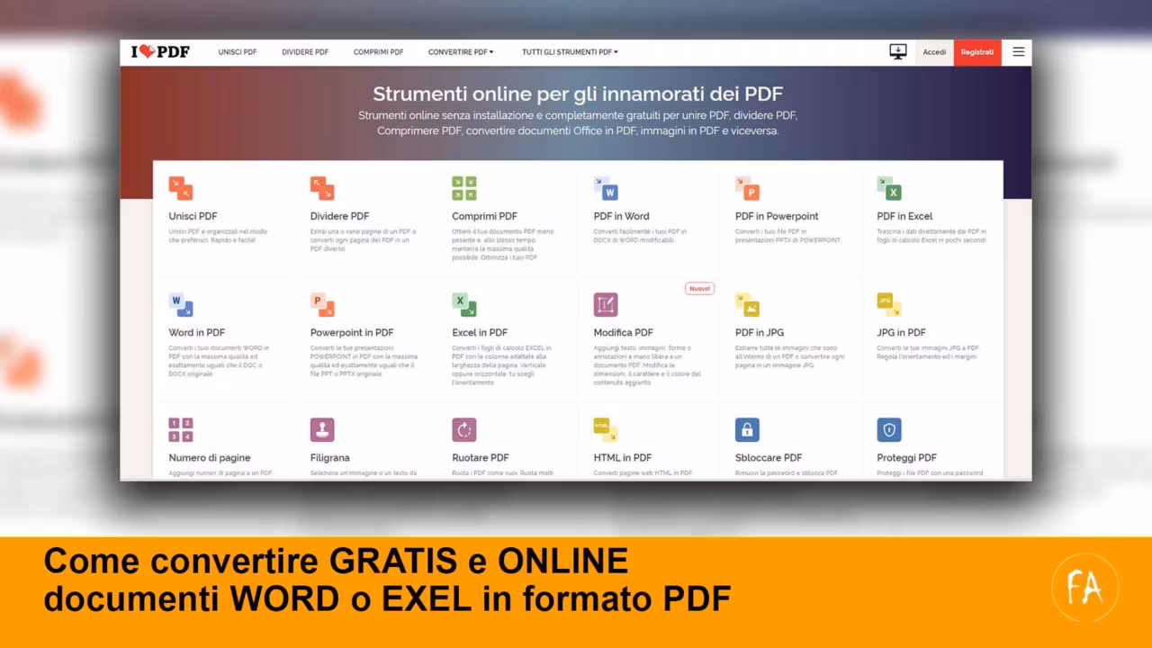 Come convertire online un documento Word o Exel in formato PDF e viceversa gratuitamente