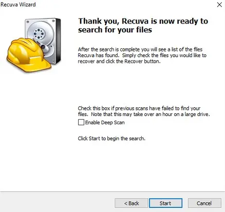 Recurva: avviare procedura di recupero file Recurva: avviare procedura di recupero file