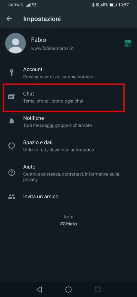 Come cambiare lo sfondo alle chat di whatsapp - STEP 3 - Clicca su chat Come cambiare lo sfondo alle chat di whatsapp - STEP 3 - Clicca su chat