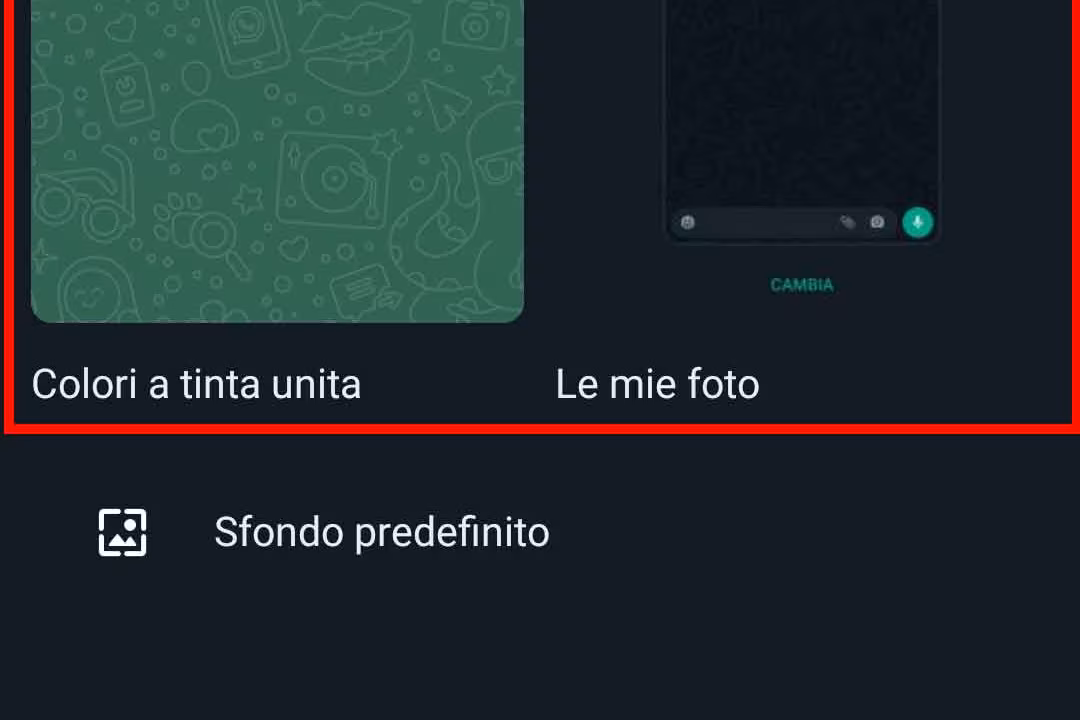 Come cambiare lo sfondo alle chat di whatsapp - STEP 6 - Scegli il nuovo sfondo delle chat