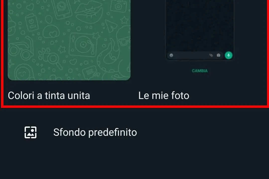 Come cambiare lo sfondo alle chat di whatsapp - STEP 6 - Scegli il nuovo sfondo delle chat