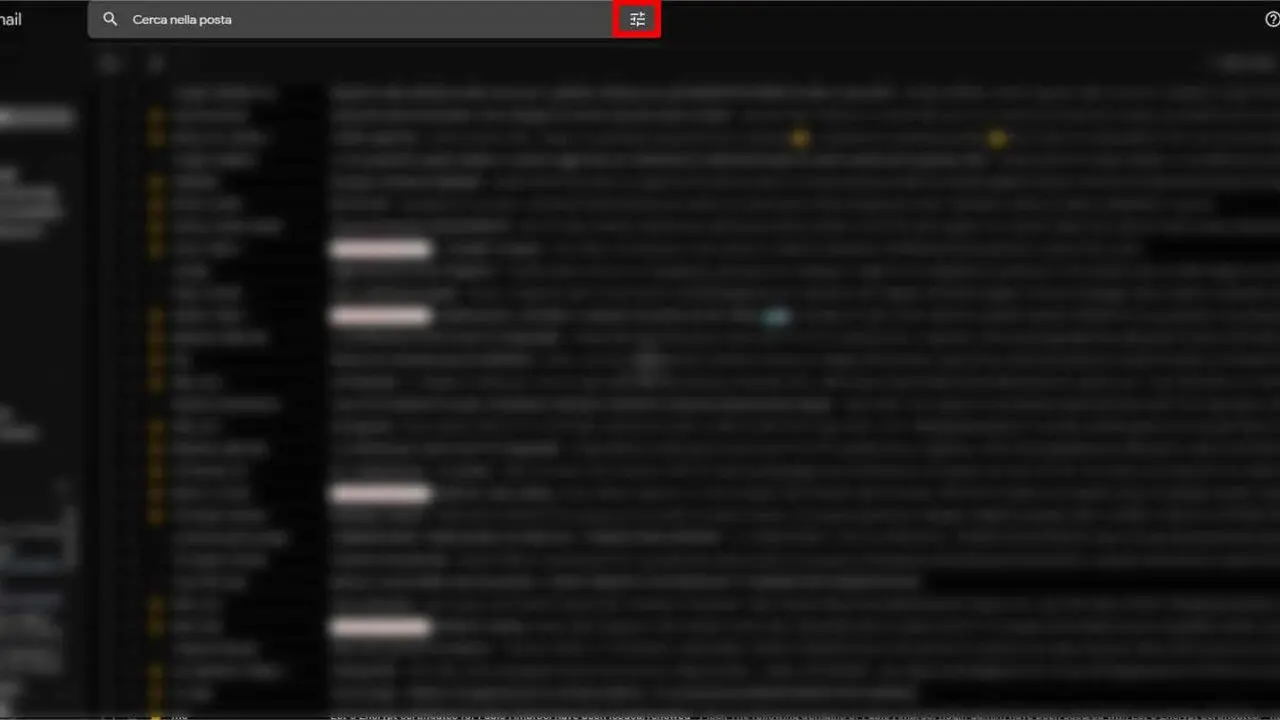 Gmail: ricerca avanzata - STEP 2 - Clicca su Mostra Opzioni di Ricerca