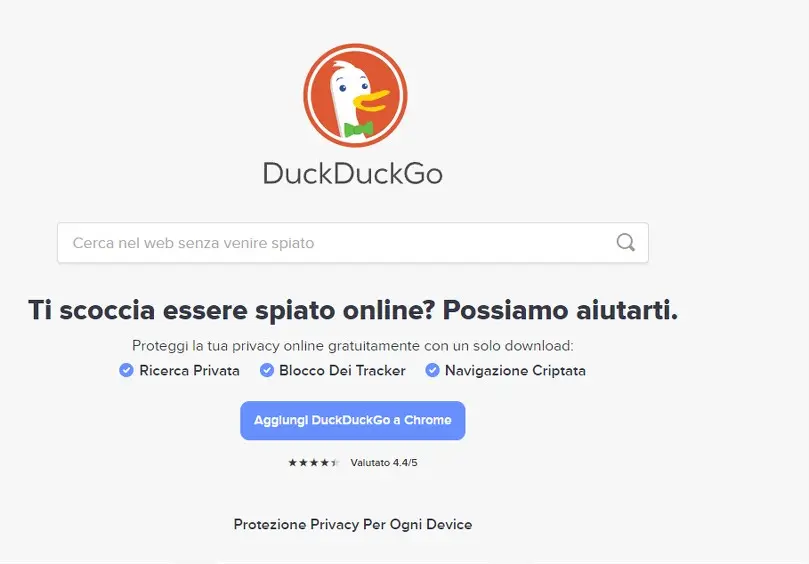 Motori di ricerca alternativi a Google: DuckDuckGo Motori di ricerca alternativi a Google: DuckDuckGo