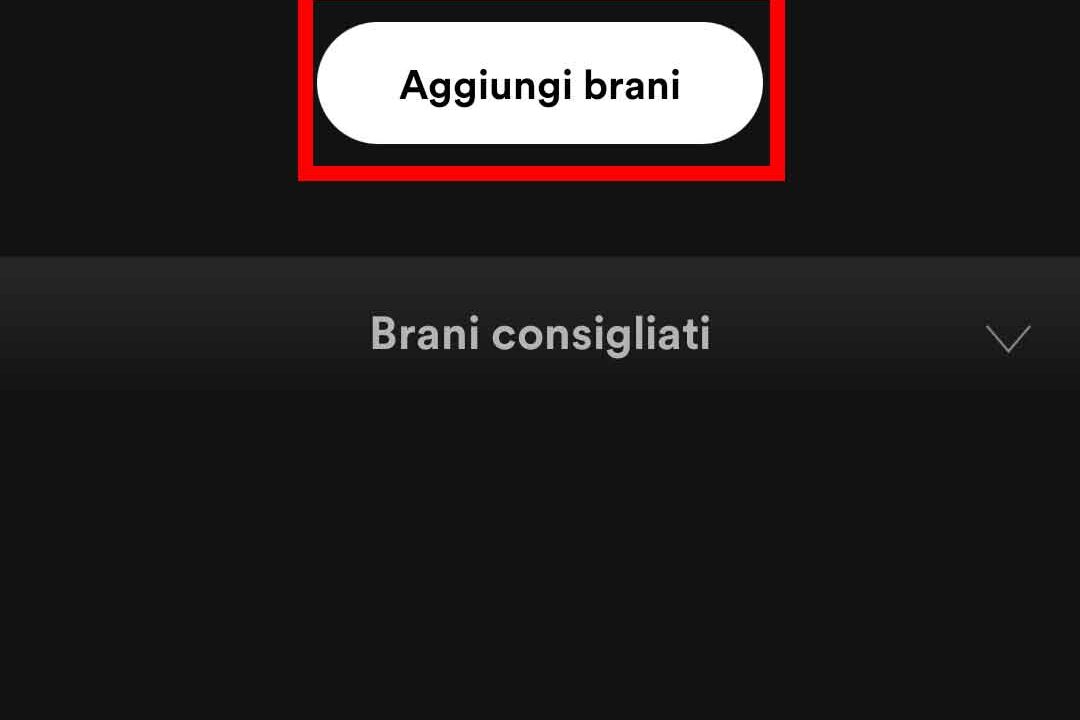 Come creare una playlist su Spotify - STEP 4 - Clicca su "Aggiungi Brani"