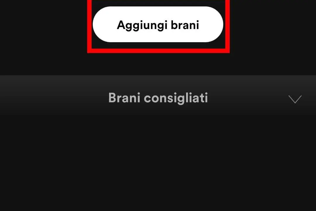Come creare una playlist su Spotify - STEP 4 - Clicca su "Aggiungi Brani"