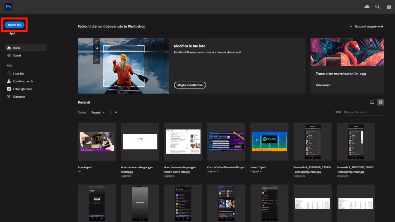 Come creare gif animate con Photoshop - STEP 1- -Crea nuovo progetto