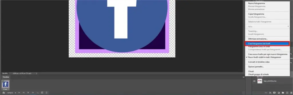 Come creare gif animate con Photoshop - STEP 5 - Crea fotogrammi da livelli Come creare gif animate con Photoshop - STEP 5 - Crea fotogrammi da livelli