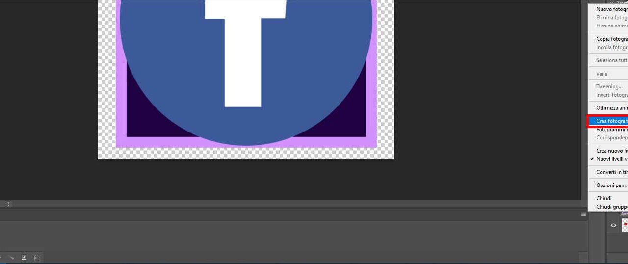 Come creare gif animate con Photoshop - STEP 5 - Crea fotogrammi da livelli