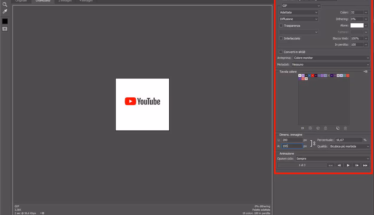 Come creare gif animate con Photoshop - STEP 9 - Esporta la gif animata appena creata con Photoshop