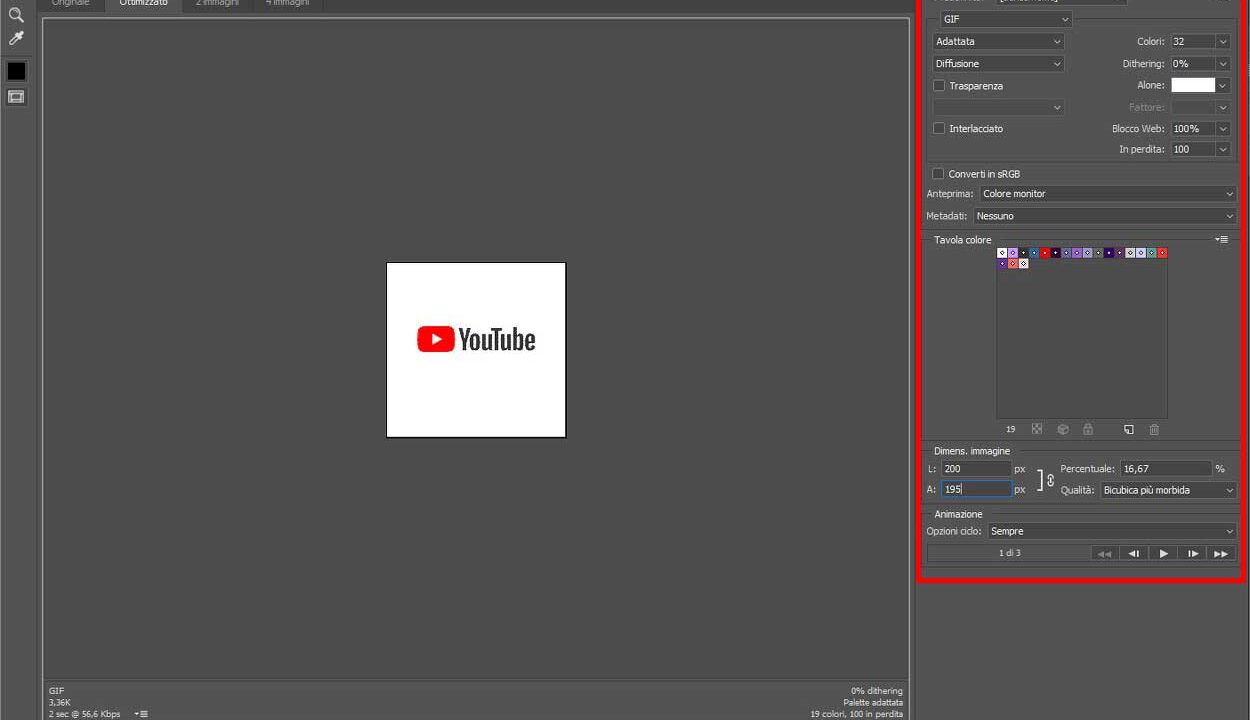 Come creare gif animate con Photoshop - STEP 9 - Esporta la gif animata appena creata con Photoshop