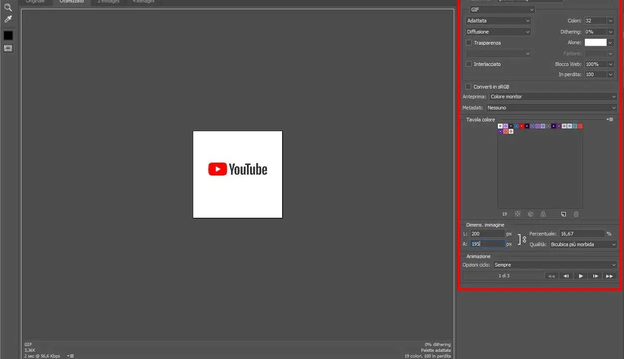 Come creare gif animate con Photoshop - STEP 9 - Esporta la gif animata appena creata con Photoshop