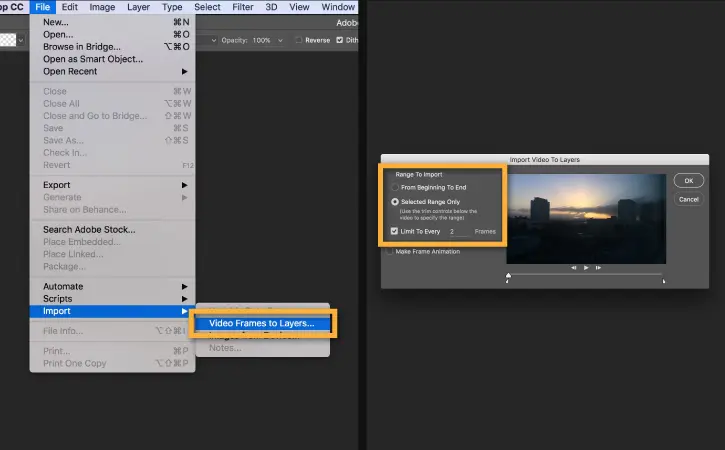 Photoshop: importa video in livelli Photoshop: importa video in livelli