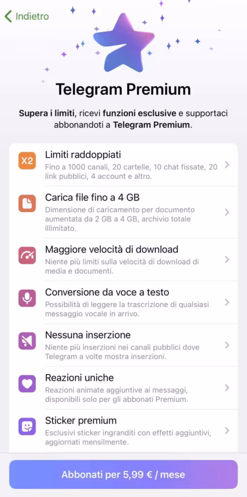 Telegram Premium: quanto costa e quali funzioni introduce