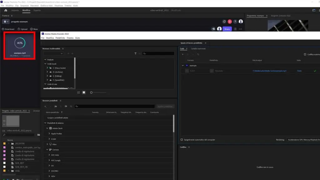 Step 7 - Attendi che la clip venga convertita e caricata Frame.io e Premiere Pro: Step 7 - Attendi che la clip venga convertita e caricata