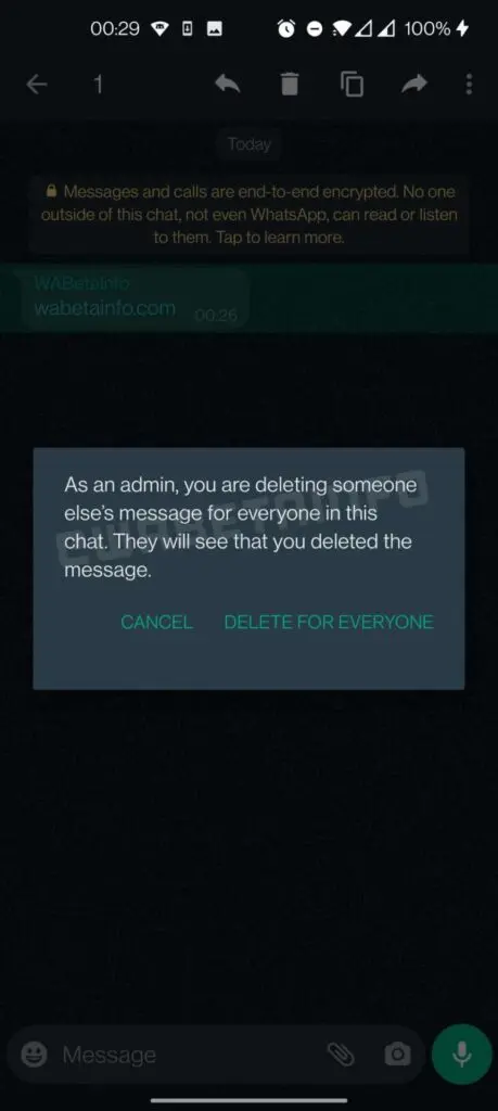 Un prossimo aggiornamento WHatsapp permetterà agli admin dei gruppi di eliminare i messaggi degli altri utenti