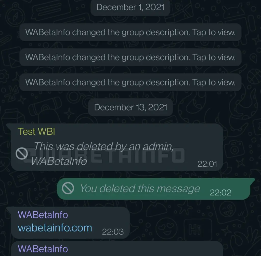 Nella versione beta di whatsapp si sta testando la possibilità di aumentare il tempo per decidere di eliminare un messaggio appena inviato