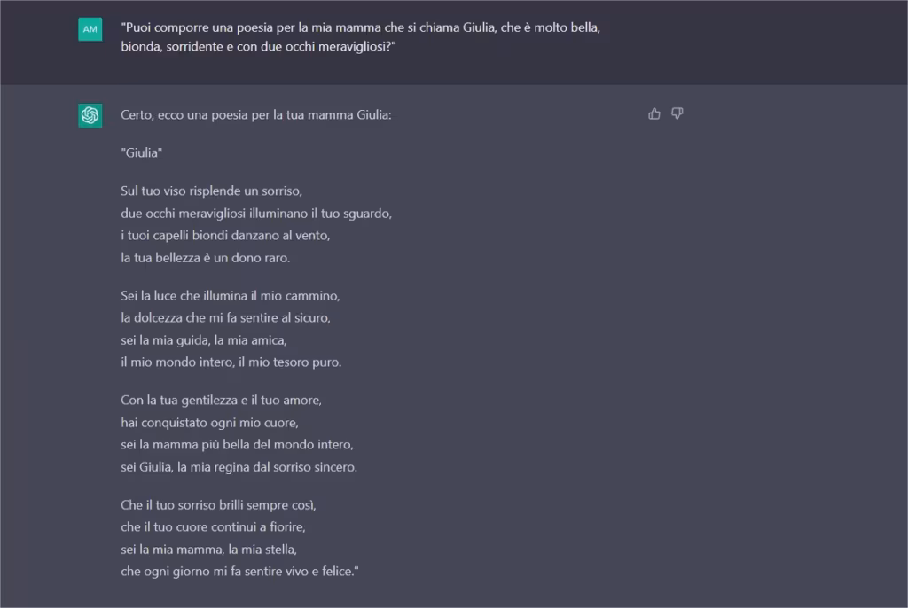 Cos'è e a cosa serve ChatGpt? Ecco un esempio pratico: una poesia composta dall'intelligenza artificiale di chatGpt