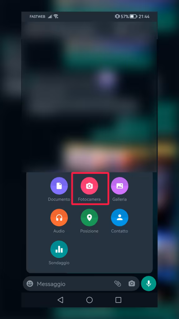 Step 2 - Inviare foto che si autodistrugge su whatsapp