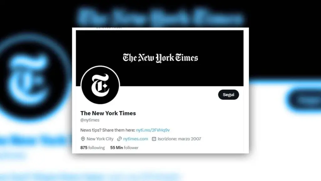 Twitter toglie la spunta blu al New York Times: la decisione di Elon Musk fa discutere