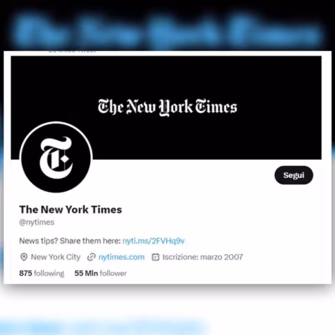 Twitter toglie la spunta blu all'account del New York Times