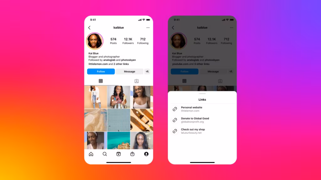 Novità in casa Instagram: sarà possibile aggiungere fino a 5 link in Bio