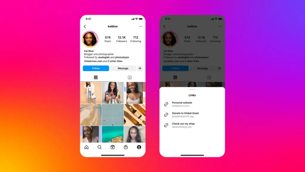 Novità in casa Instagram: sarà possibile aggiungere fino a 5 link in Bio