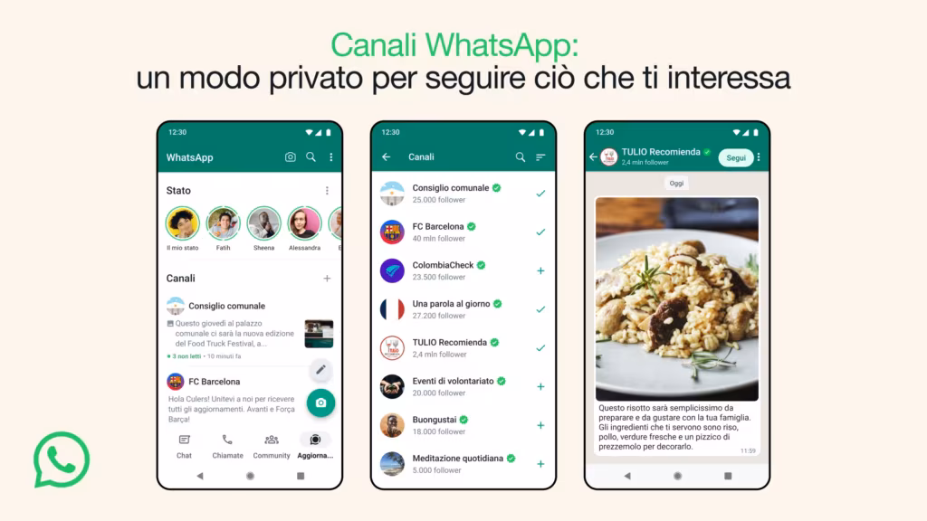 Come usare i canali Whatsapp?