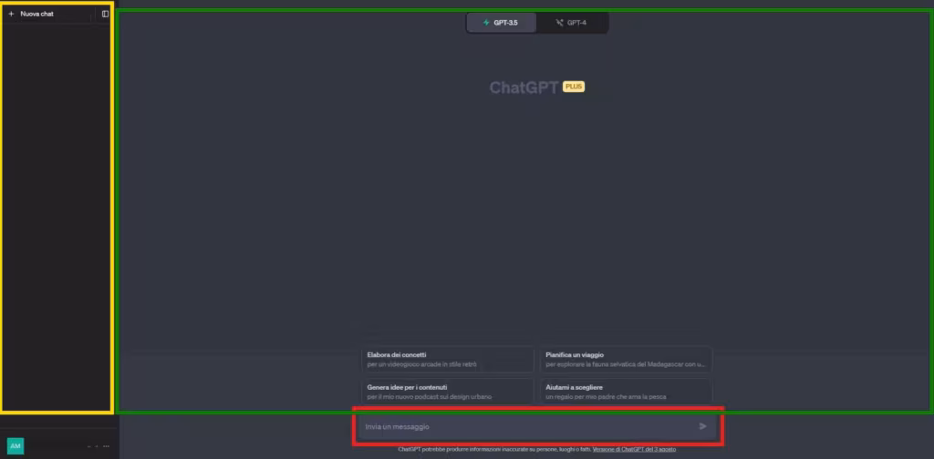 Come usare ChatGPT? L'interfaccia utente