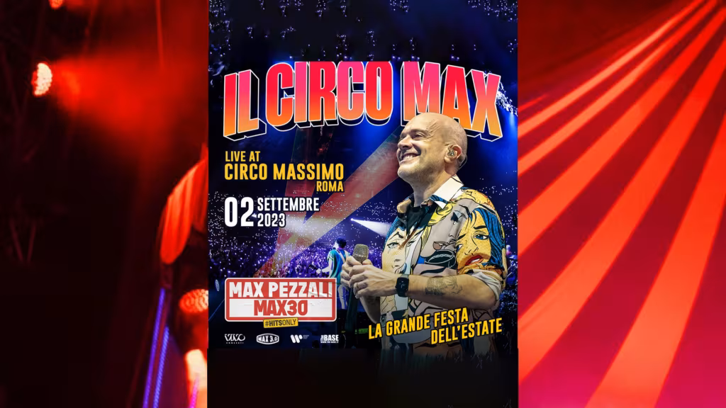 Concertone di Max Pezzali al circo Massimo di Roma. Sabato 2 settembre 2023