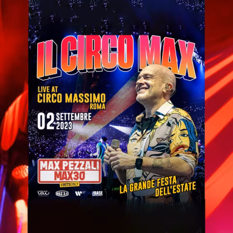 Concertone di Max Pezzali al circo Massimo di Roma. Sabato 2 settembre 2023