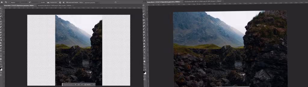 Novità Adobe Photoshop 2024: estendere una fotografia usando l'intelligenza artificiale generativa