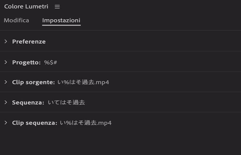 Adobe Premiere Pro versione 24 (ottobre 2023). Impostazioni colore