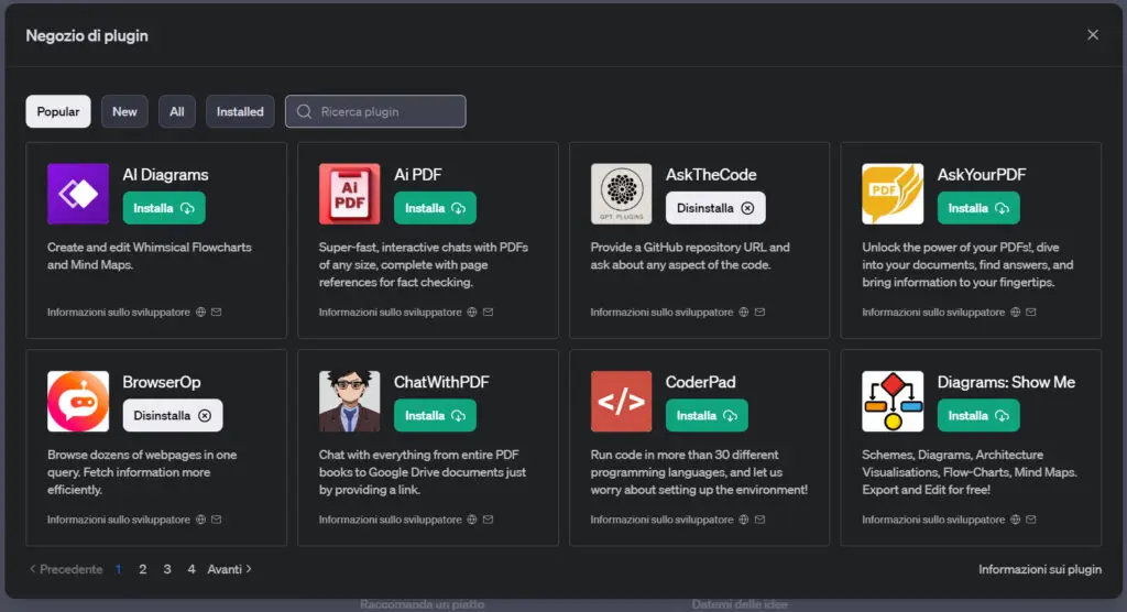 Come usare i Plugin di ChatGPT - Plugin Store