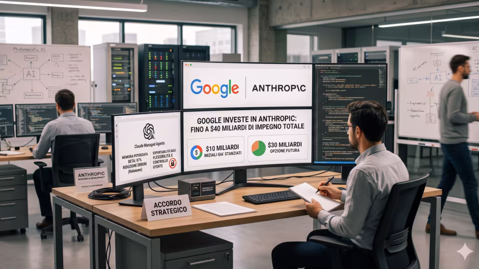 Google investe 40 miliardi di dollari in Anthropic per potenziare l'AI