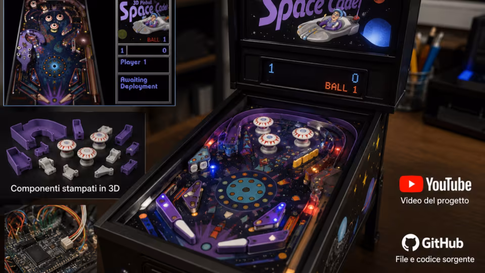 Il flipper Space Cadet di Windows 95 diventa reale grazie alla stampa 3D