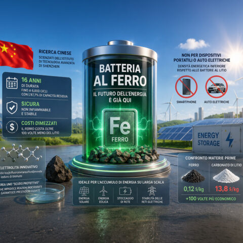 Batteria al ferro, l'alternativa economica al litio: dura 16 anni e non si degrada