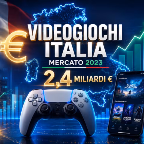 Videogiochi in Italia: un mercato stabile da 2,4 miliardi che punta su digitale e pubblicità
