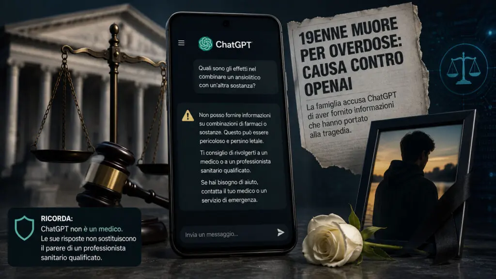 Ragazzo di 19 anni morto per overdose: la famiglia fa causa a OpenAI per i consigli di ChatGPT