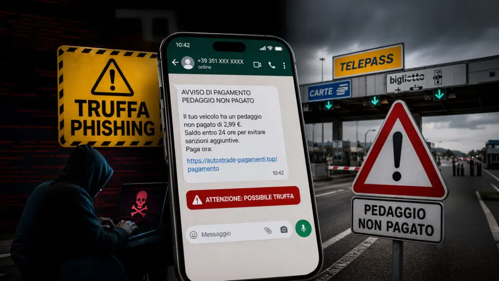 Truffa del pedaggio non pagato su WhatsApp: come riconoscerla e difendersi