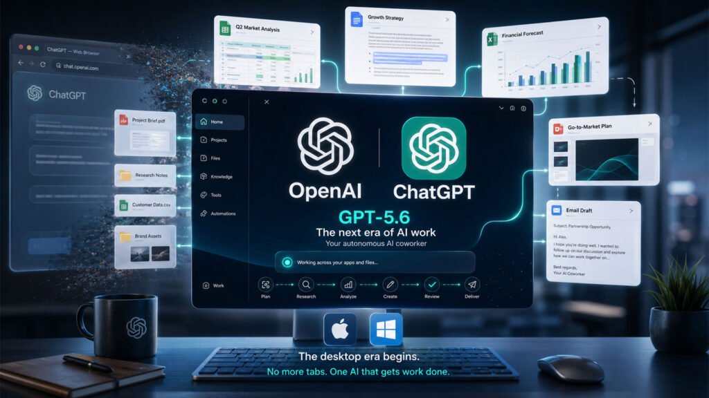 OpenAI lancia GPT-5.6 e ChatGPT Work: l’AI diventa un collega autonomo, anche su Mac